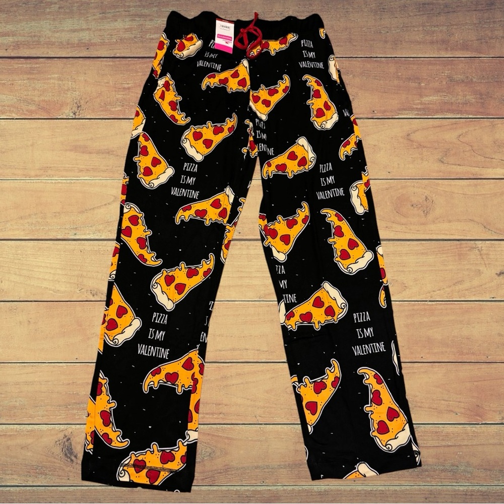 Men’s Pizza Is My Valentine Pajama Pants Valentines Day Cute Heart Sweatpants